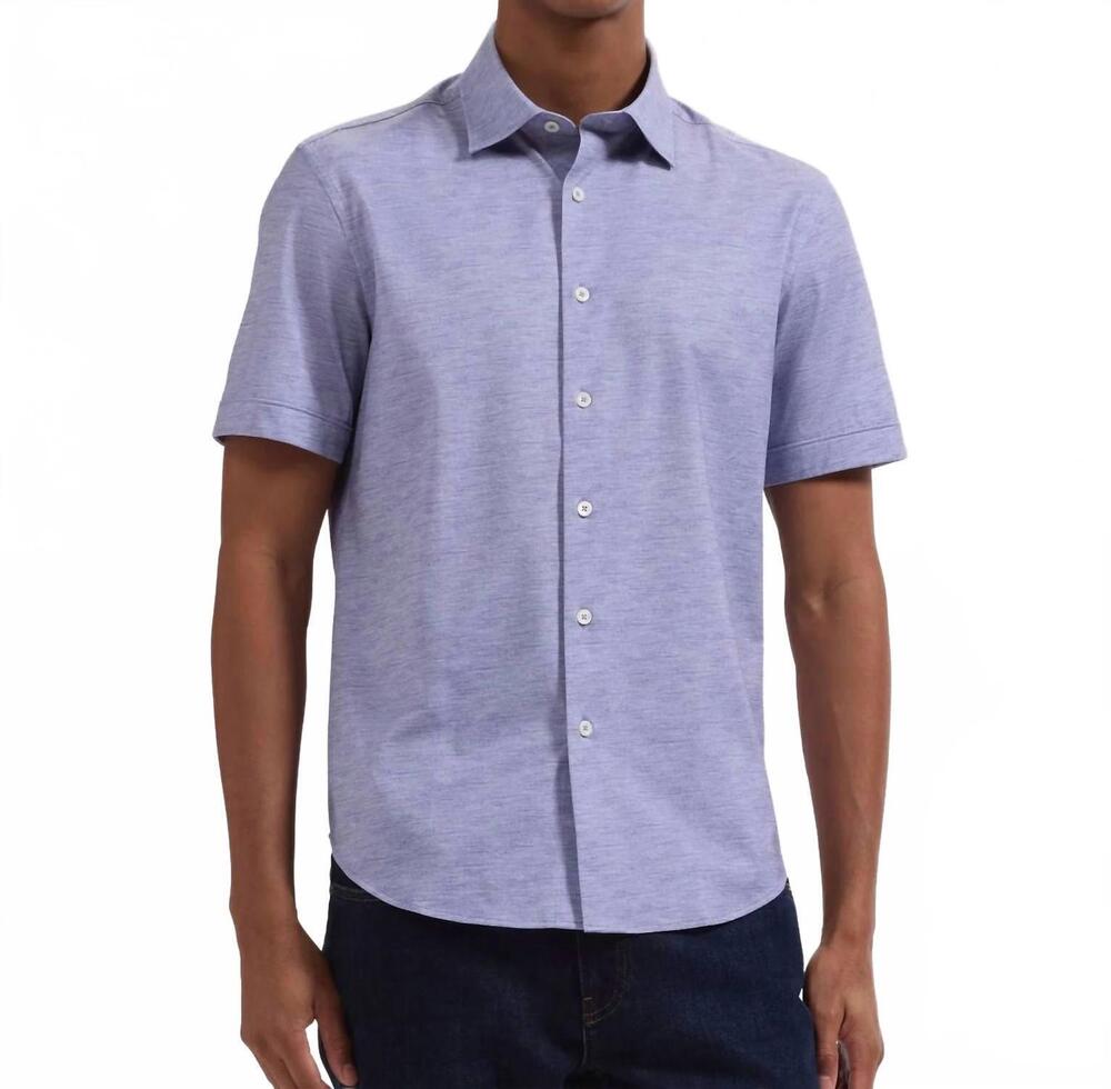 NEW BUGATCHI UOMO ooohcotton miles short sleeve shirt in orchid